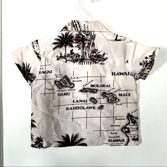 4 for $20 SALE! Koko Keiki Hawaii Vintage Infant Hawaiian Top, Map Print, 12 mo. - Picture 6 of 7
